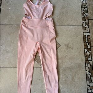 FP Movement by Free People Back it up Light Peach Jumpsuit